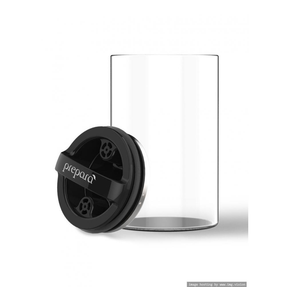 Evak Black Gloss Round Storage Container with Compact Handle Medium - 4