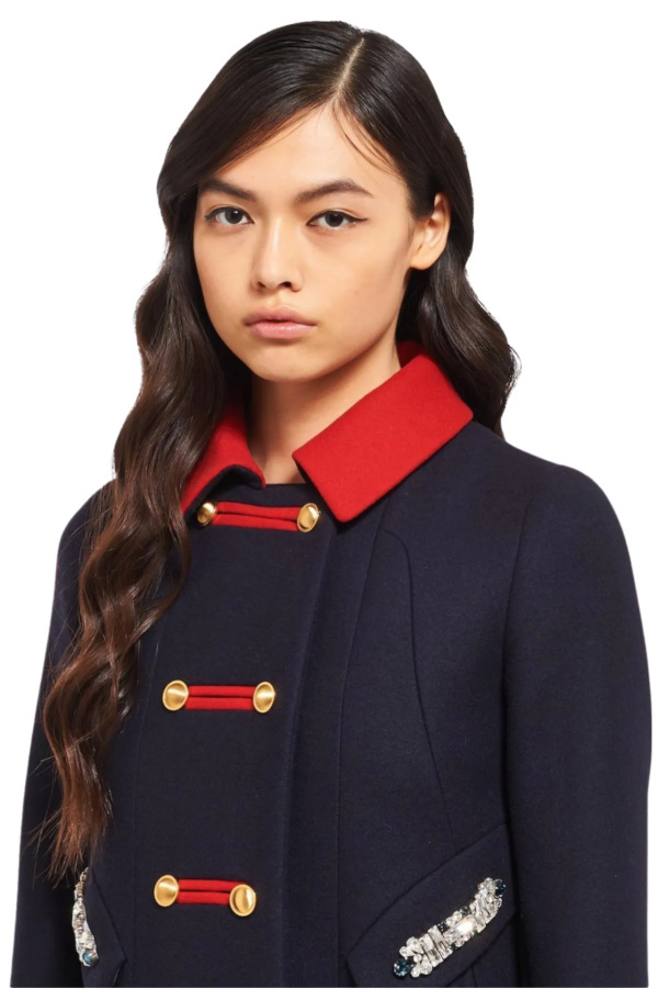 【関税&送料込】Miu Miu Midnight Blue Cotton Trench Coat Buy Pre-owned MIU MIU Women Once Upon a Time cloth coat