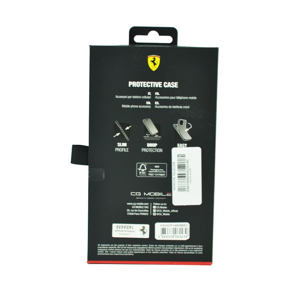 Ferrari Leather Case With Hot Stamped Sides Yellow Shield Logo For Iphone 14 Pro Max Black - 3