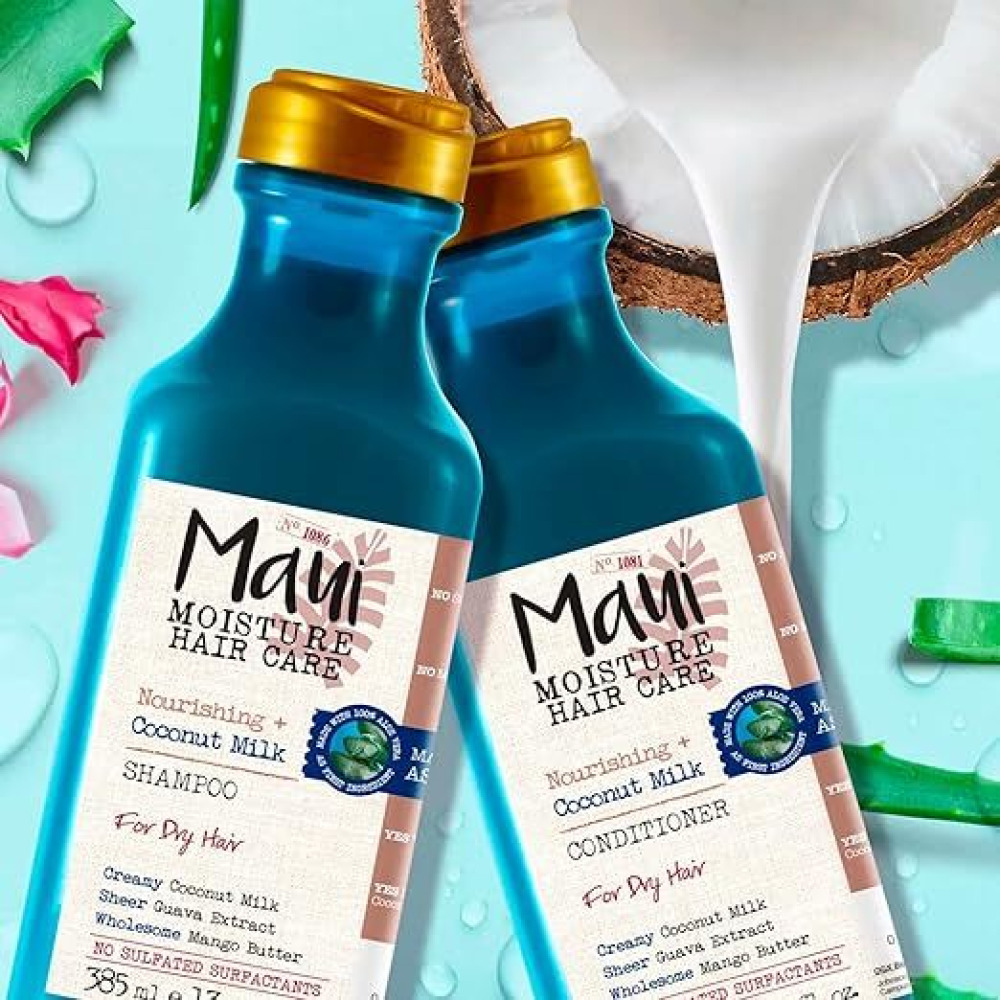 Maui Moisture Nourish & Moisture Coconut Milk SHAMPOO x 385ml & CONDITIONER x 385ml NORMAL to DRY HAIR (Pack of 2) - 2