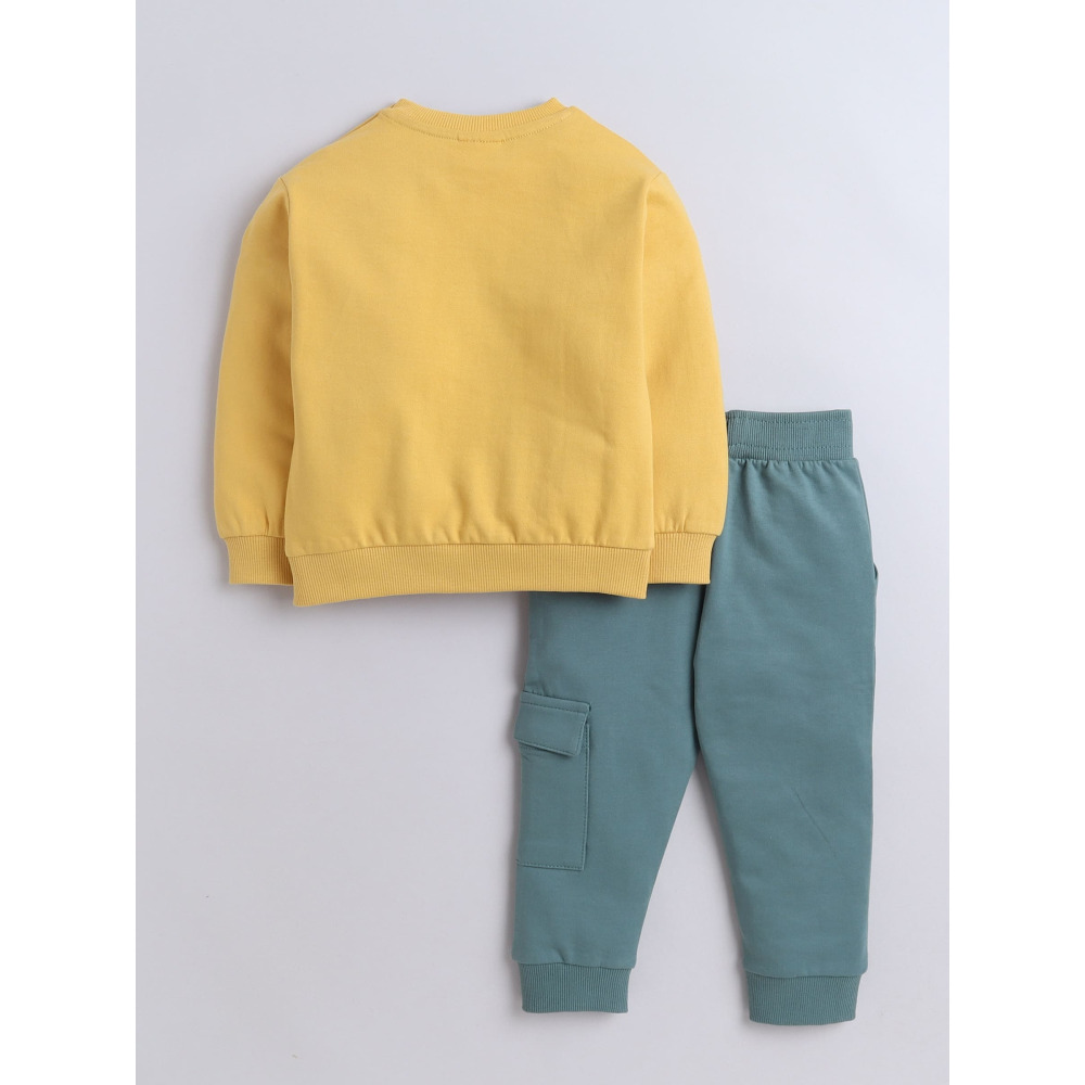Boys' 2-Piece, Printed Sweatshirt and Jogger (12-18 month), Mustard-Green - 2