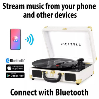 Portable Turntable Vinyl Record Player With External Speakers