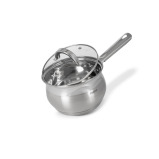 FISSMAN Saucepan with Glass Lid 16x10.5cm / 2.1L, Stainless Steel 18/10 INOX30 Sauce pan Felina Series - 1 miniature