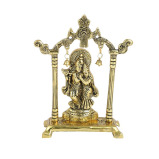 Collectible India Metal Gold Plated Radha Krishna Idol Sculpture Statue Figurine Decorative Showpiece for Janmashtami Home Decoration Temple and Gift  - 1 miniature