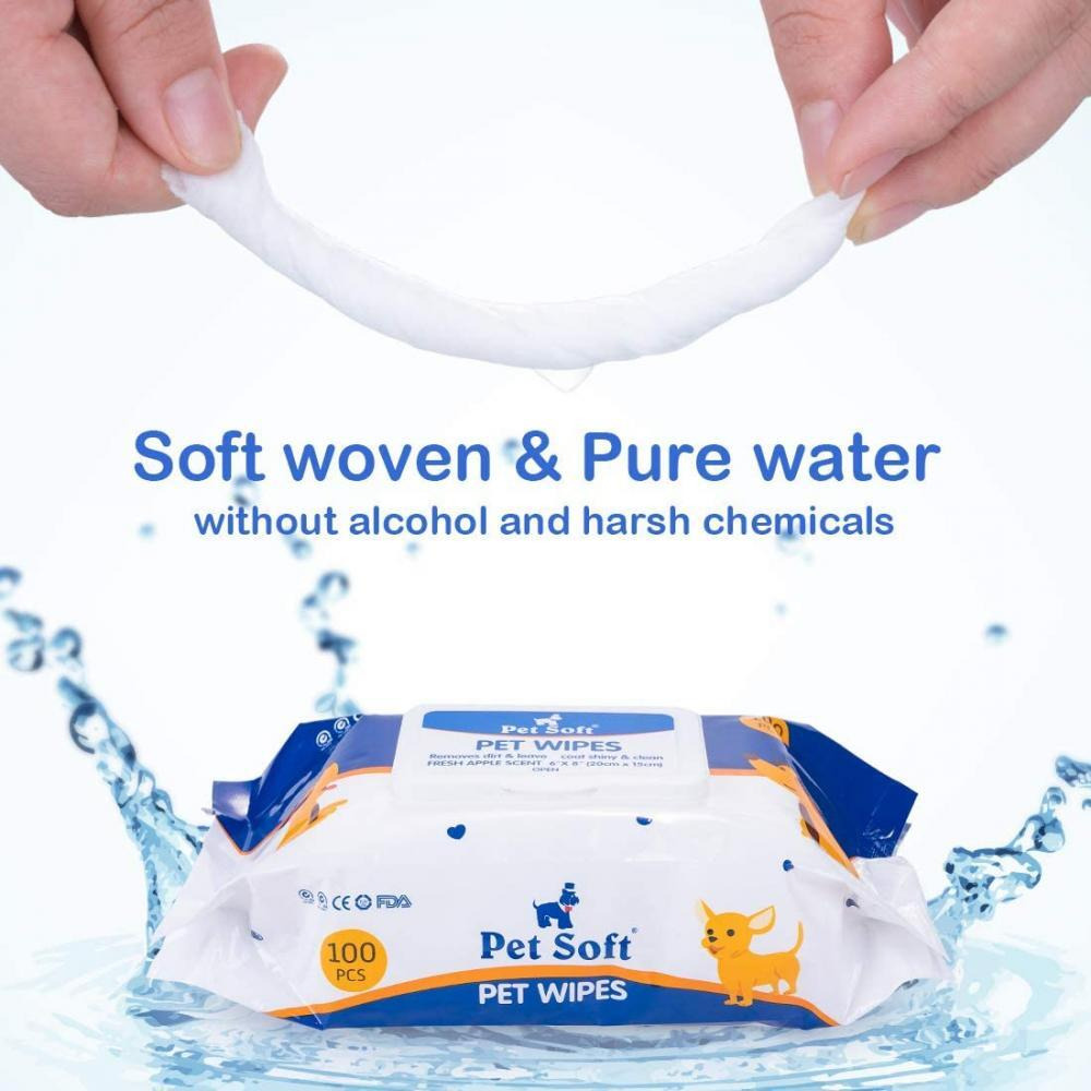 Pet Soft / Pet wipes, Apple scent, 20x15 cm, 100 pcs - 4