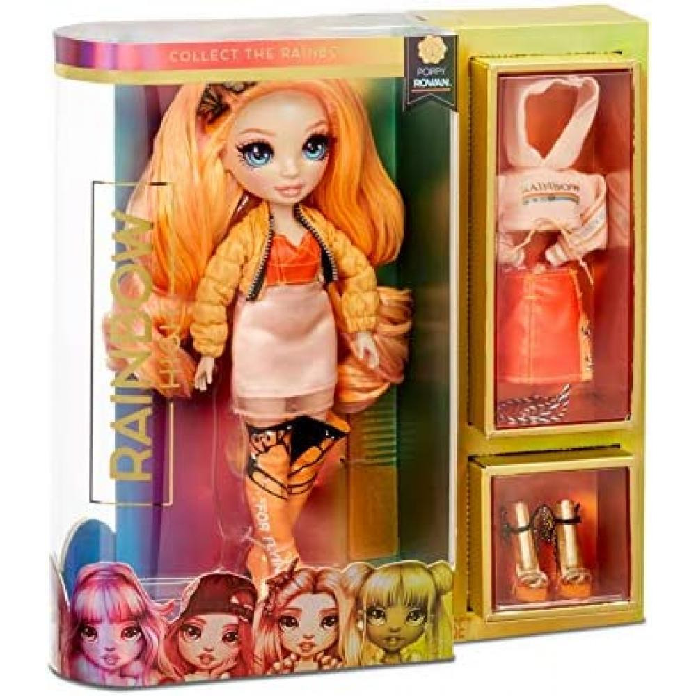 Rainbow Surprise RAINBOW HIGH Poppy Rowan – Orange Fashion Doll with 2 Outfits - 8