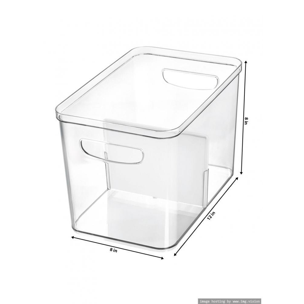 Inter Design Crisp Divided Bin 8 x 12 x8 Clear/Matte White - 5