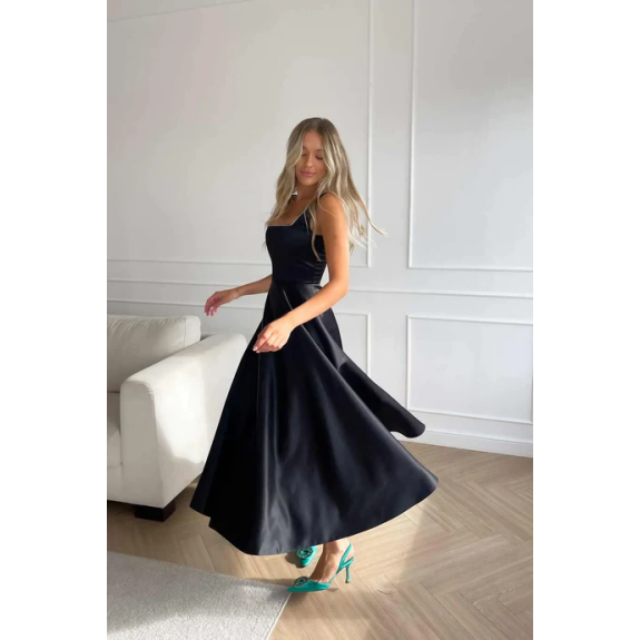 Buy Strap Decorated Bodice Midi Dress (Black, size S) in Dubai, UAE | WEE  (00083548)
