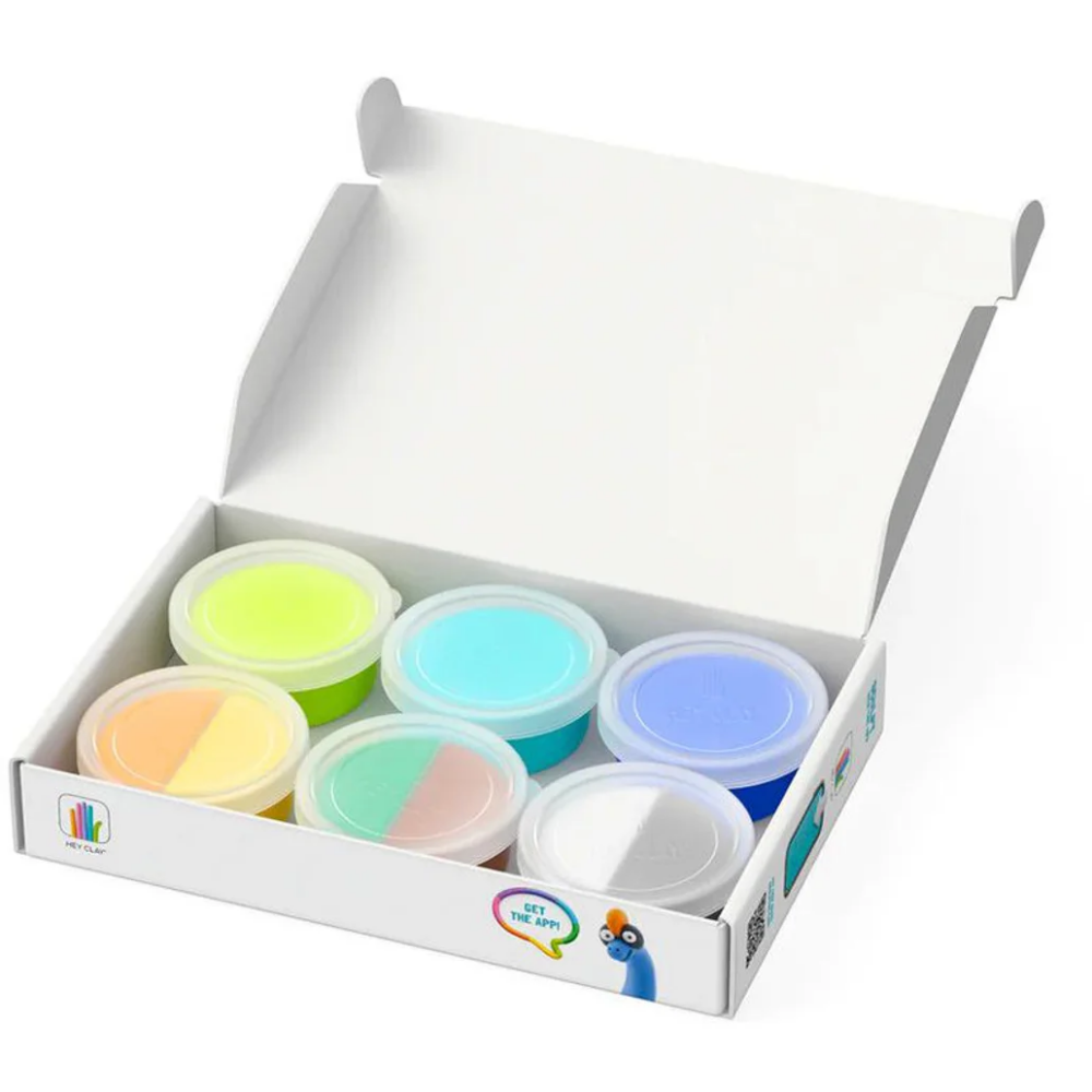 HEY CLAY - Air-Dry Clay Dinos: Pterodactylus, Triceratops, Tyrannosaurus - 6 Cans - 2