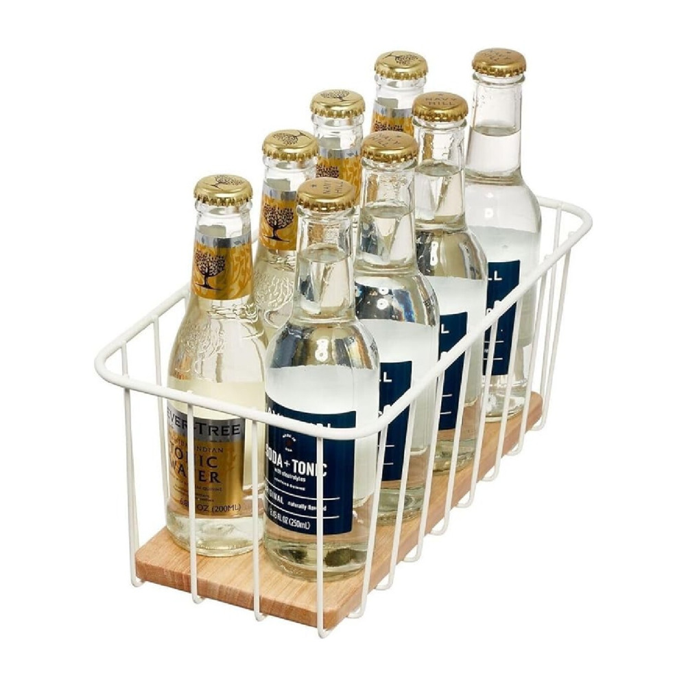 iDesign Wire and Paulownia Wood Pantry Bin 16 x 8 x 5 inch - 5