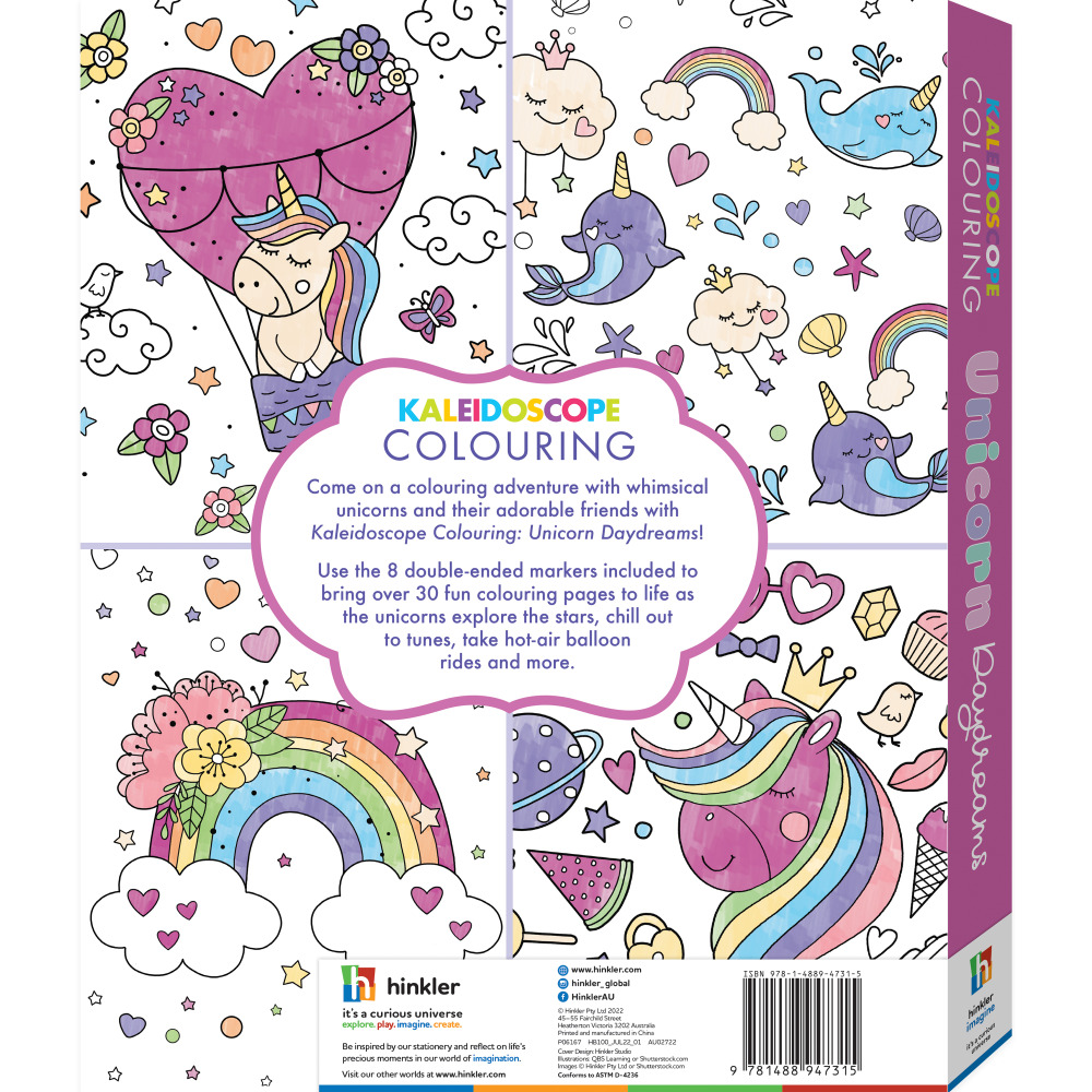 Набор Раскрасок Hinkler «Калейдоскоп» Unicorn Daydreams - 5
