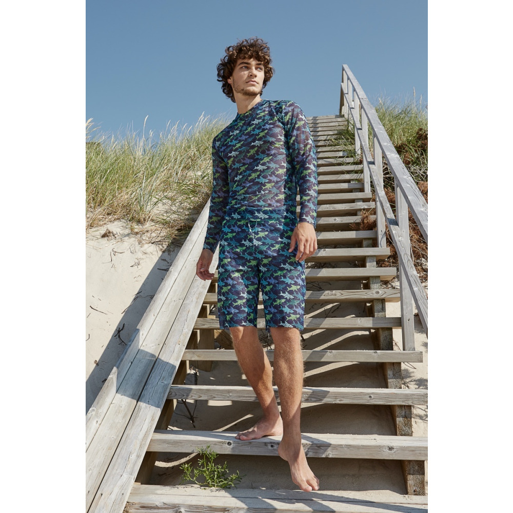 Men's T-shirt Sharks with hood (L) - 4