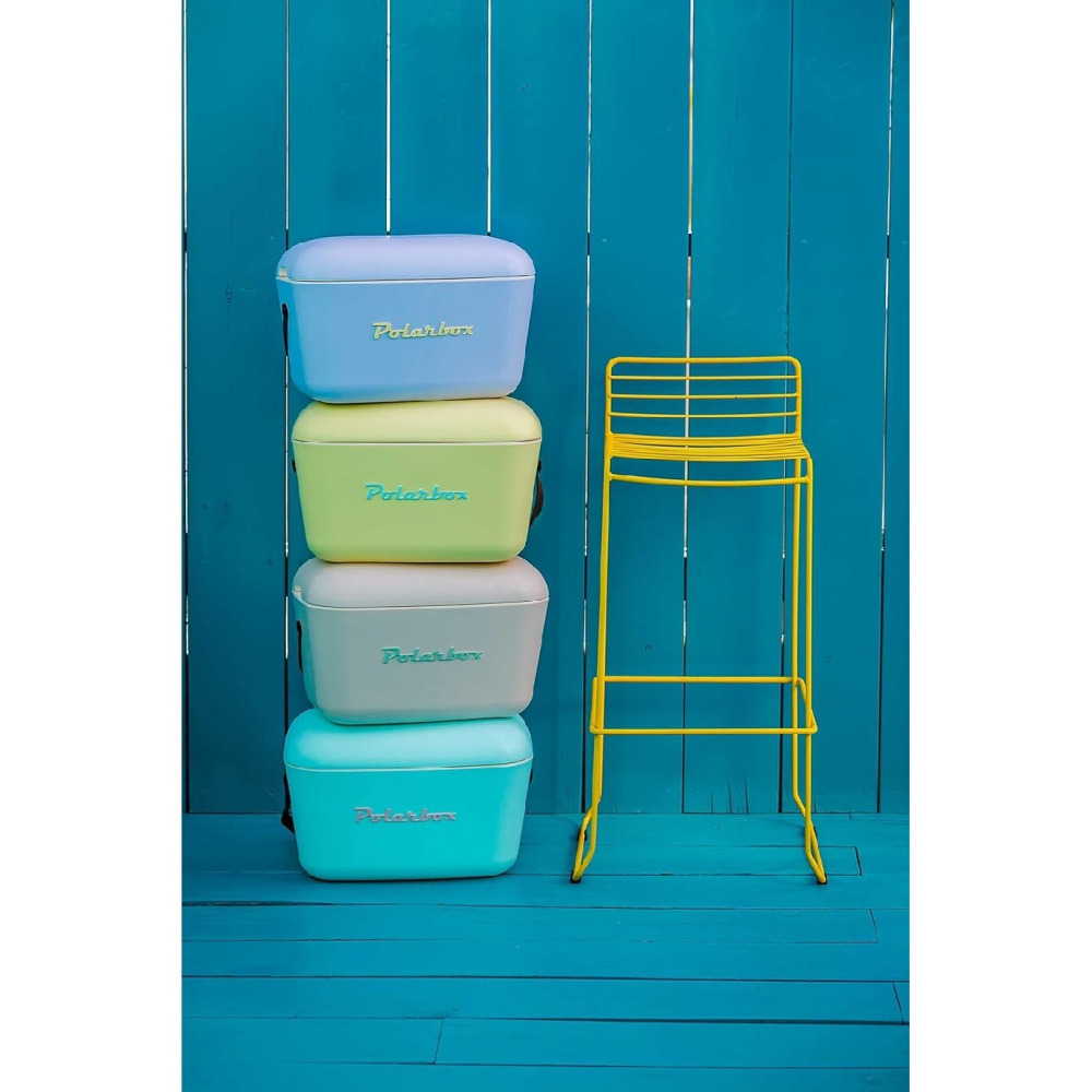 صندوق تبريد بولار بوكس كلاسيك مع حزام جلدي، سماوي \& بيبي روز - 5