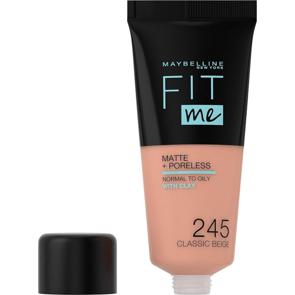 Maybelline New York Fit Me Foundation, Matte & Poreless, 245 Classic Beige 30 ml - 5