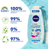 Nivea Kids 2 in 1 Shower & Shampoo Bath, Bio Aloe Vera Apple Scent, 250 ml - 5 miniature