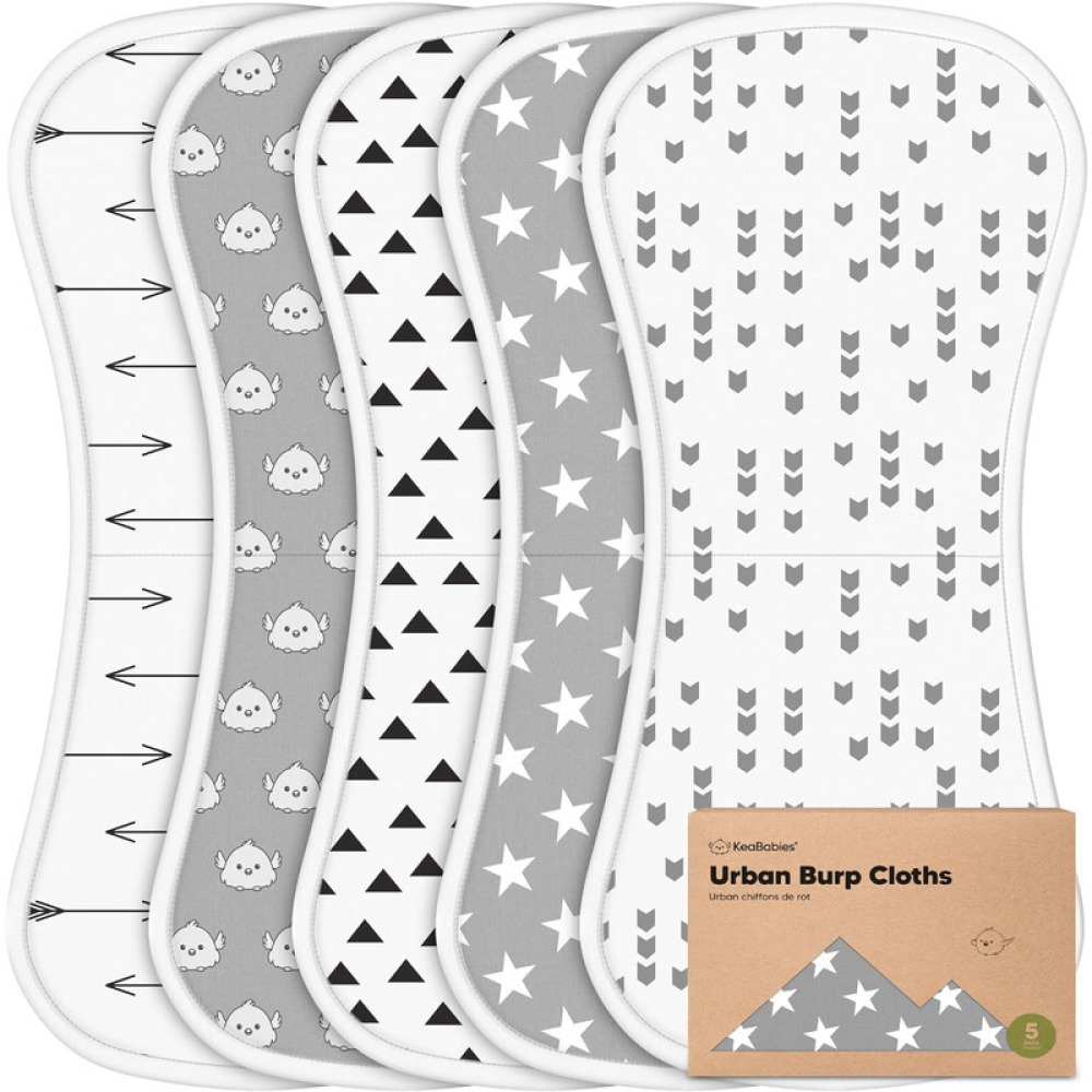 KeaBabies 5-Pack Urban Burp Cloths - 3