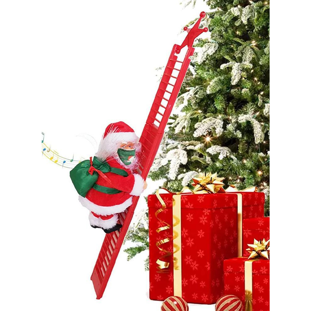 Musical Electric Santa Claus Climbing Decoration A Fun Christmas Tree Ornament and Gift for Kids with Up and Down Ladder Action… - 4
