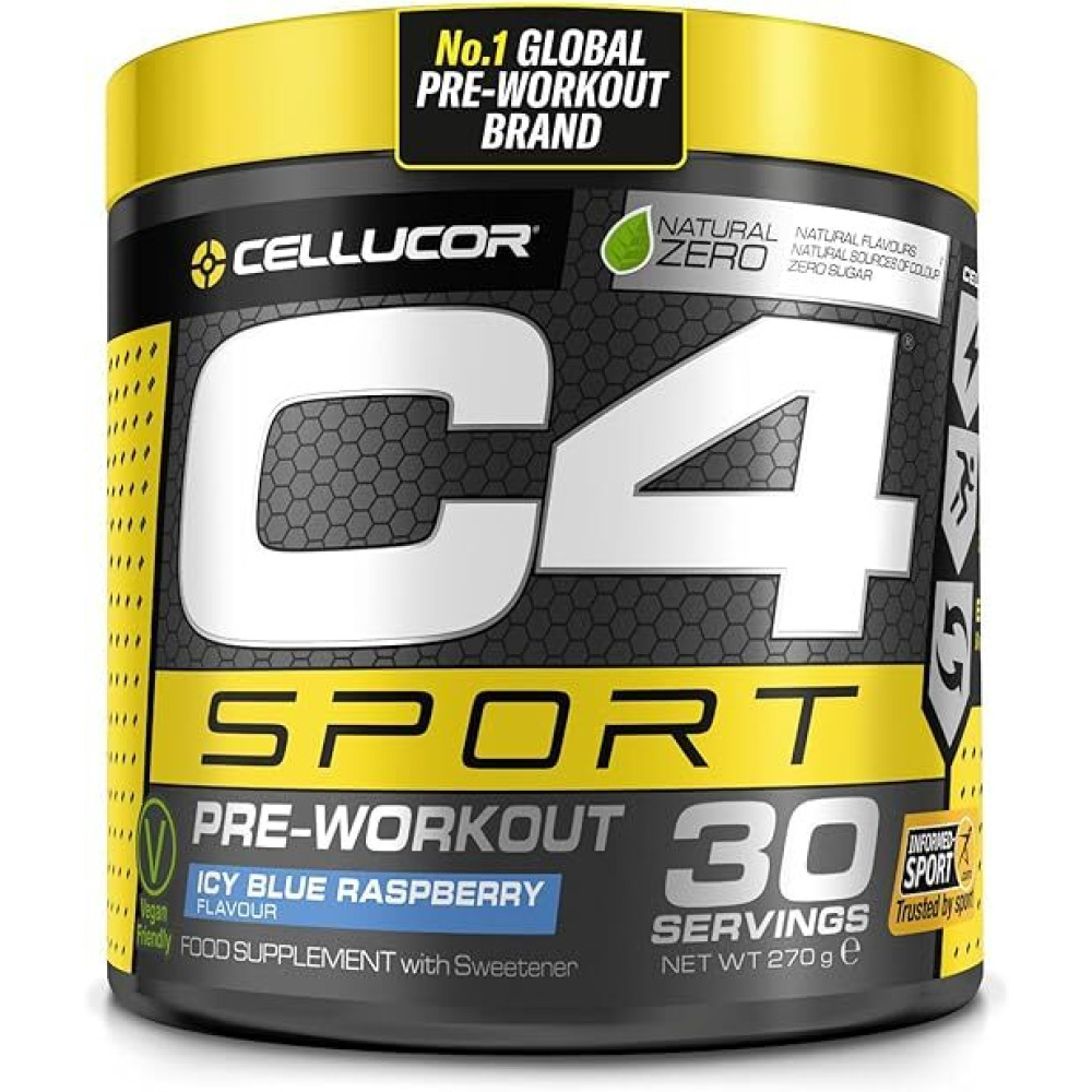 C4 Sport   Pre-workout - 192g - 30 Servings - Icy Blue Raspberry  - 1