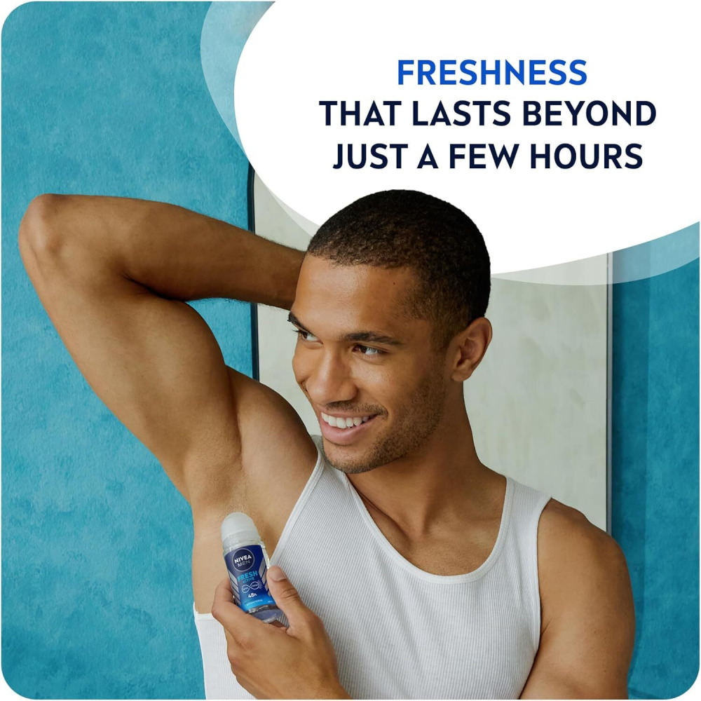 مزيل العرق رول اون من نيفيا للرجال، رائحة منعشة ونضرة، 2 × 50 مل - 3