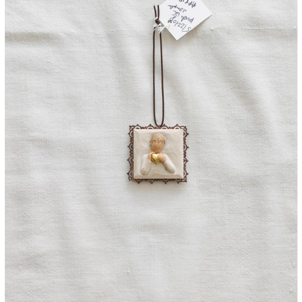 Ива - Статуэтка с Золотым Орнаментом В Форме сердца с металлической окантовкой - 1