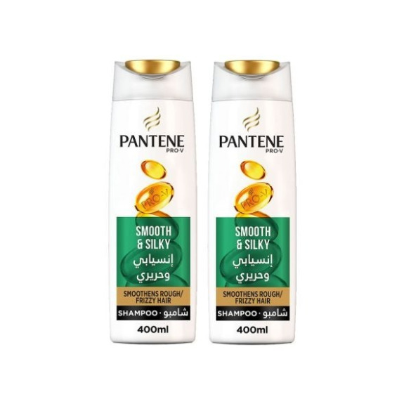 Pantene smooth  silky shampoo 2*400 ml