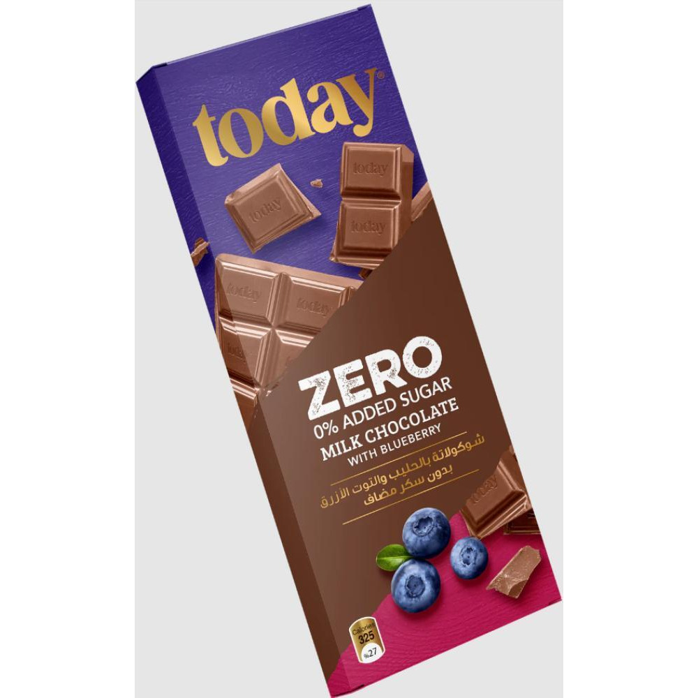 Today Milk Chocolate with Blueberry Zero% Added Sugar 65g - 1