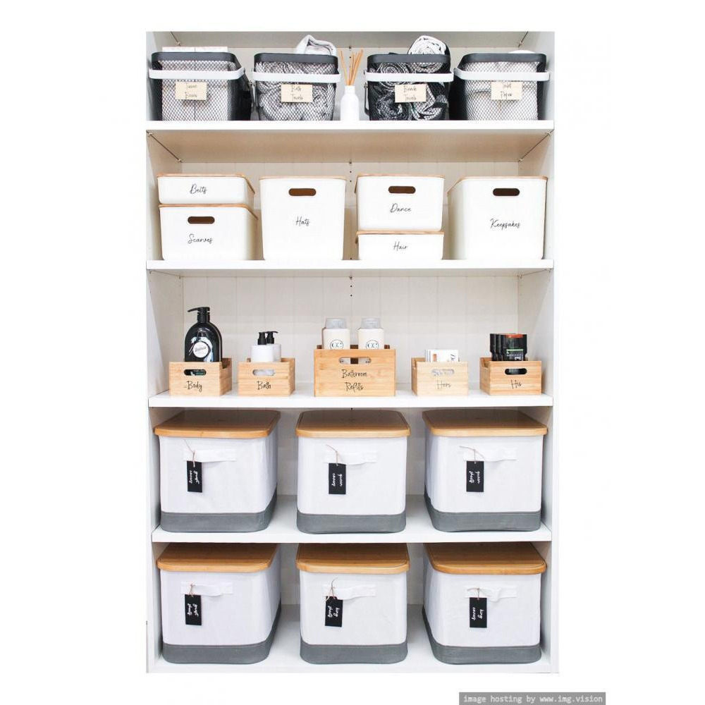 حاوية تخزين صغيرة ضخمة مع غطاء من الخيزران - 2