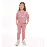 Girl's 2-Piece Set, Long Sleeves Fullzipper Hoodie & Jogger (7-8 yrs), Pink - 1 miniature