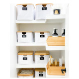 Little Storage Bamboo Stackable Organizer Large with Divider - 5 miniature