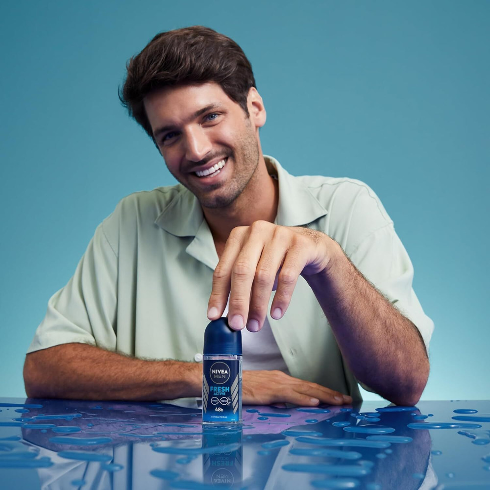 مزيل العرق رول اون من نيفيا للرجال، رائحة منعشة ونضرة، 2 × 50 مل - 2