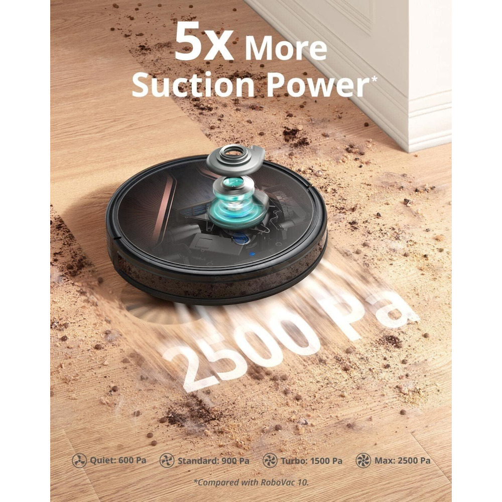 مكنسة كهربائية روبوتية EUFY T2258k11 ROBOVAC G20 HYBRID 2500 Pa باللون الأسود - 4