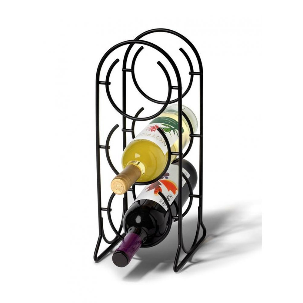 رف نبيذ من 3 زجاجات على شكل حدوة حصان من سبيكتروم باللون الأسود - 1