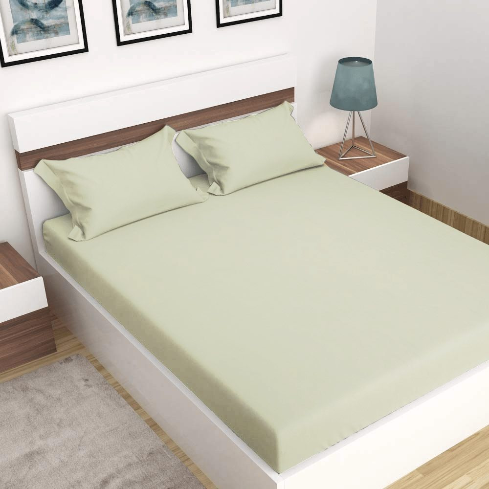 Fitted Sheet BYFT Orchard Exclusive King Size, Cotton percale 180 TC, Cream, Set of 1 Pc - 4