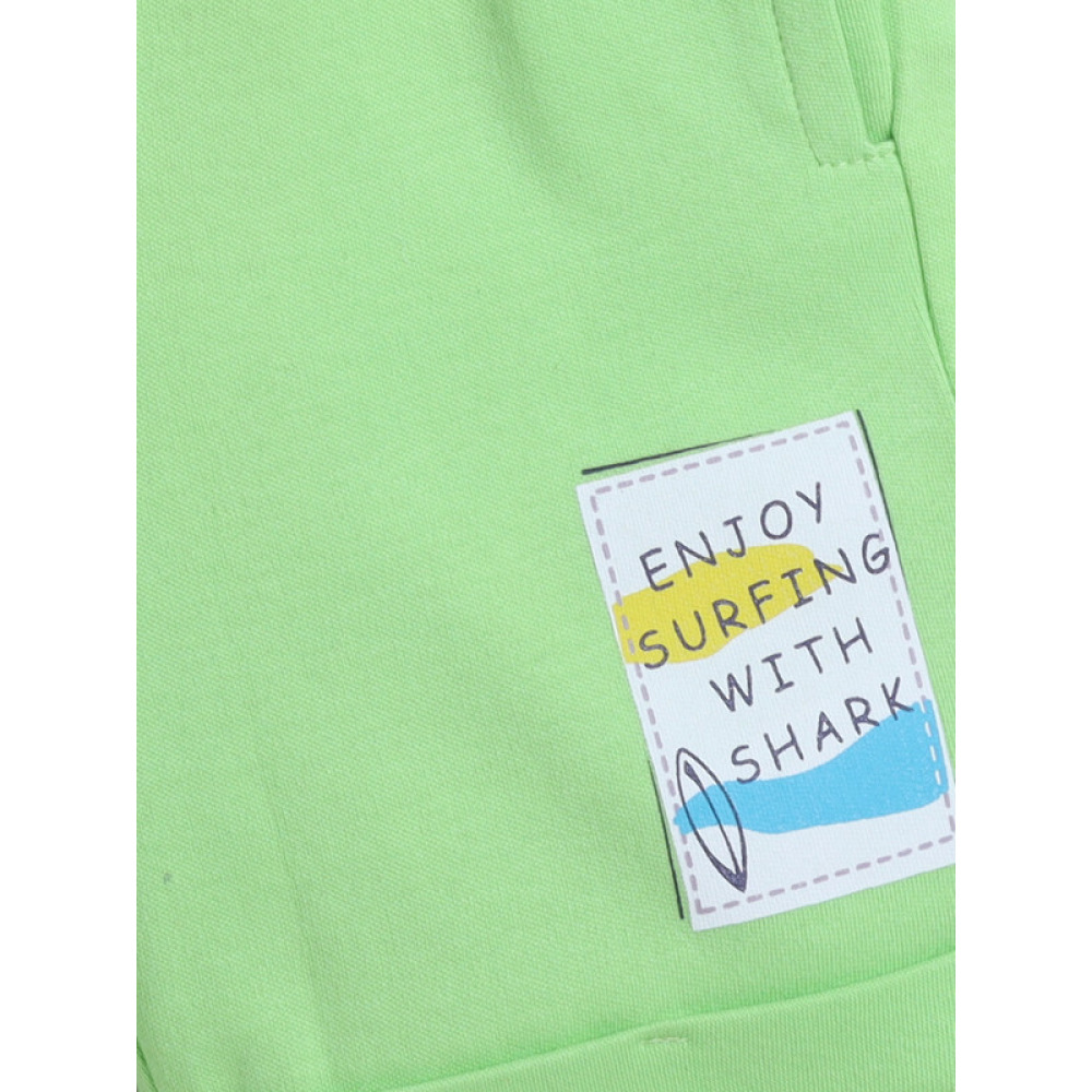 Victor and Jane Boys' Sea Horse Navy and Neon Green T-Shirt and Shorts Set 3-6M - 4