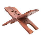 Indian Touch / Wooden hand carved holy book stand, Brown - 1 miniature
