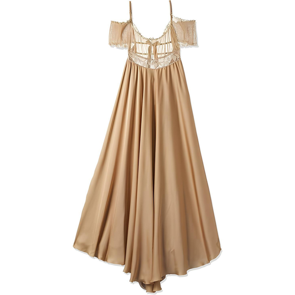 ملابس داخلية طويلة وأنيقة، لون ذهبي، مقاس واحد - 1