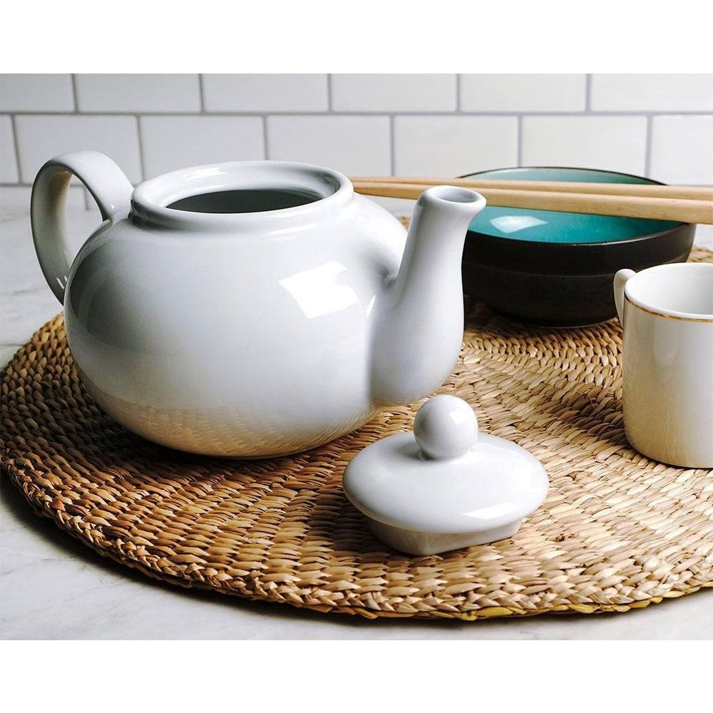 RSVP Stoneware Teapot, White - 3