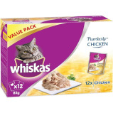 Whiskas, Wet cat food, Purrfectly chicken, Pack of 12 x 85 g - 1 miniature