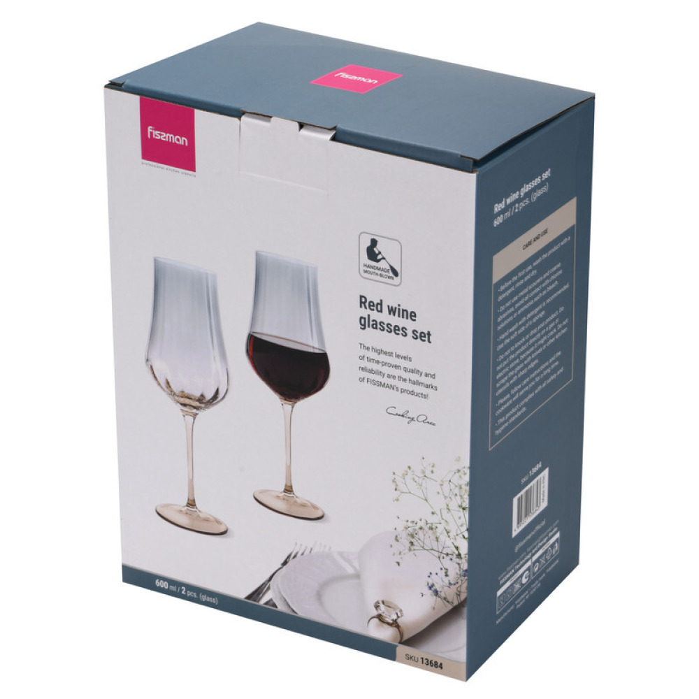 Fissman 2-Piece Red Wine Glasses 600ml Glass - 6