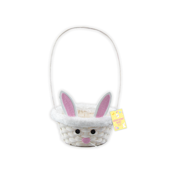 سلة منسوجة على شكل أرنب عيد الفصح من الأحجار الكريمة