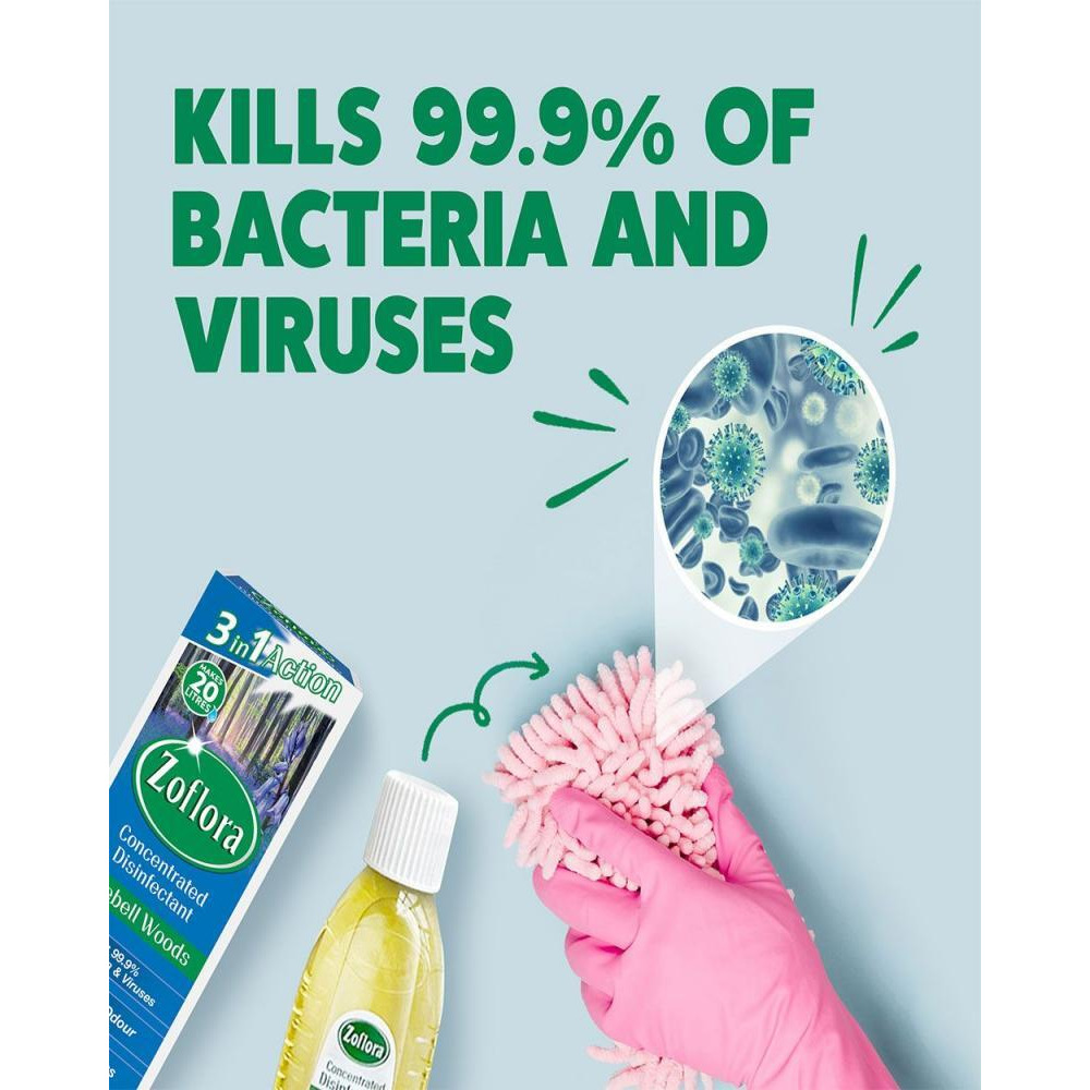 Zoflora, Multipurpose Concentrated Disinfectant, Bluebell Woods, 500 ml - 4