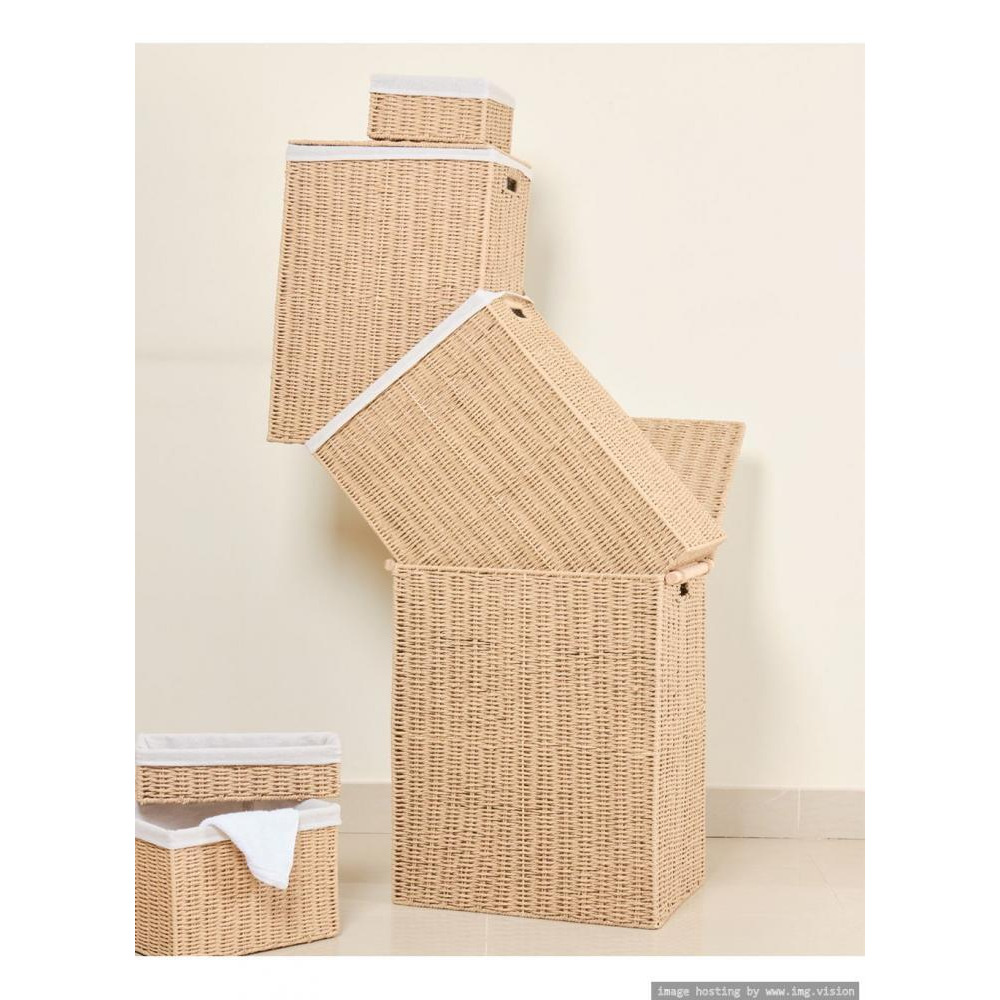 Homesmiths Small Laundry Hamper with Handle 40 x 30 x 52 cm “ Brown - 6