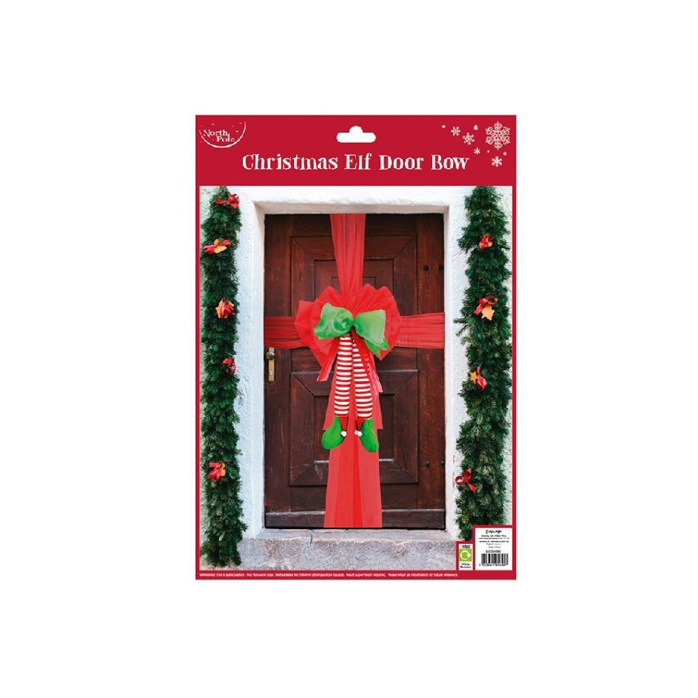 North Pole Large elf Door Bow Red - 1