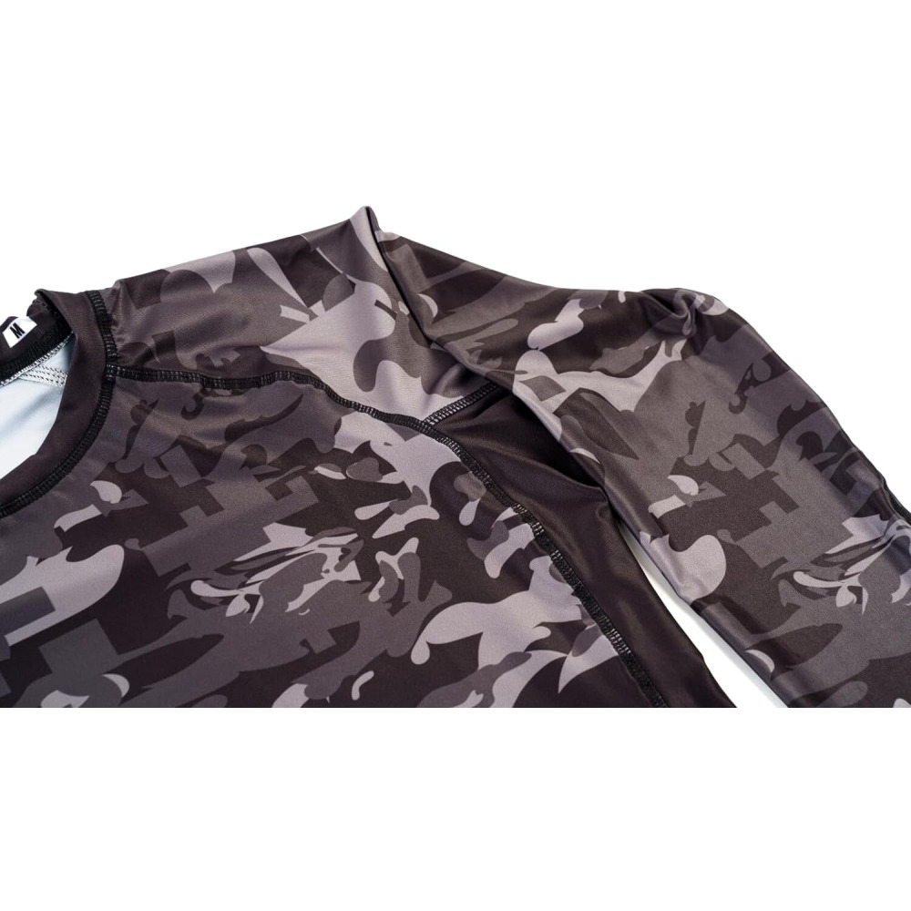 Long Sleeve UAEJJ Jiu Jitsu Camouflage Rash Guard for Kids, size YL - 2