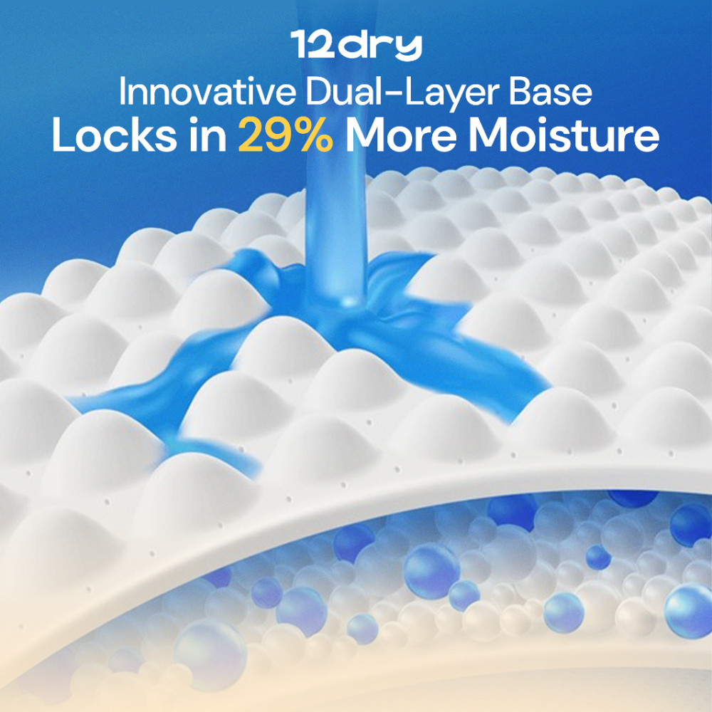 12dry Pants Easy Waist (size 4, 10-15 kg, 150 Count) For Babies With Round Tummies 100% Ultra-absorbent Japanese, Thin Breathable Extra Soft Waistband - 5