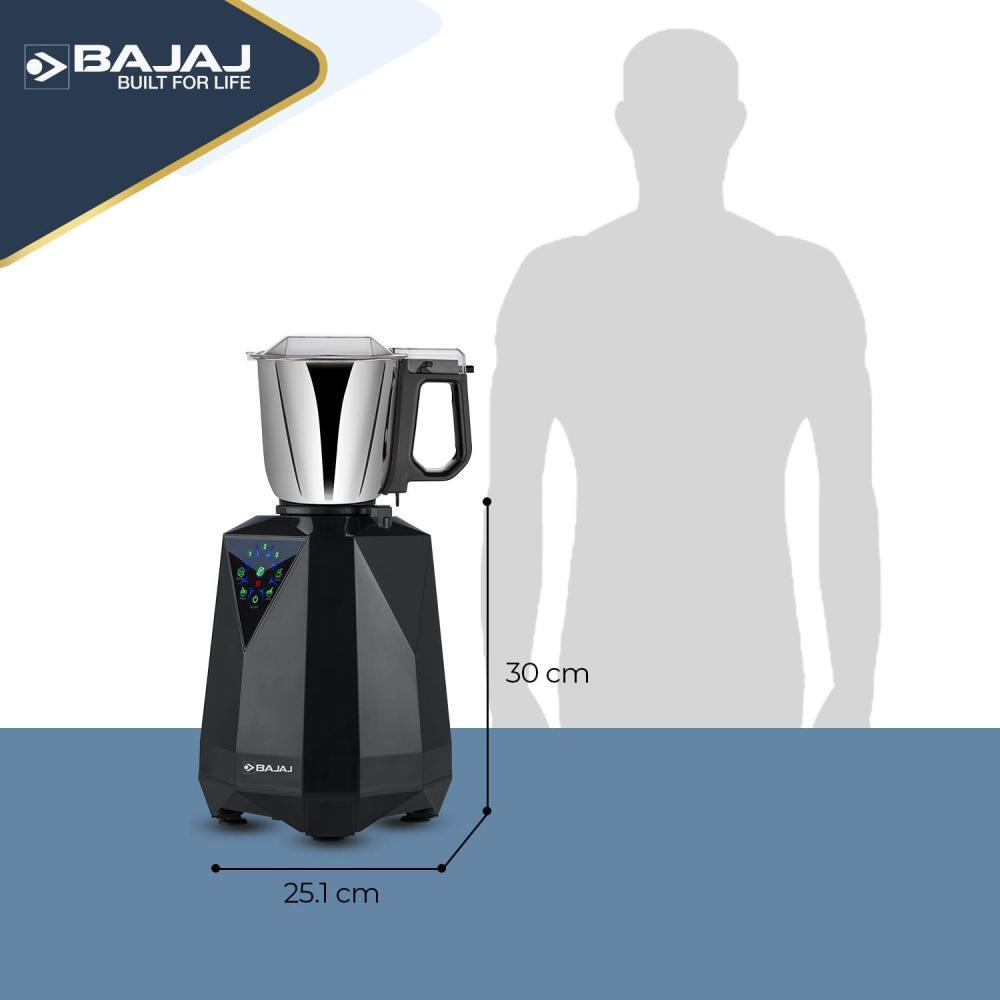 Bajaj Juvel Digi Mixer Grinder 800 Watts 3 Jars, Dark Grey - 6