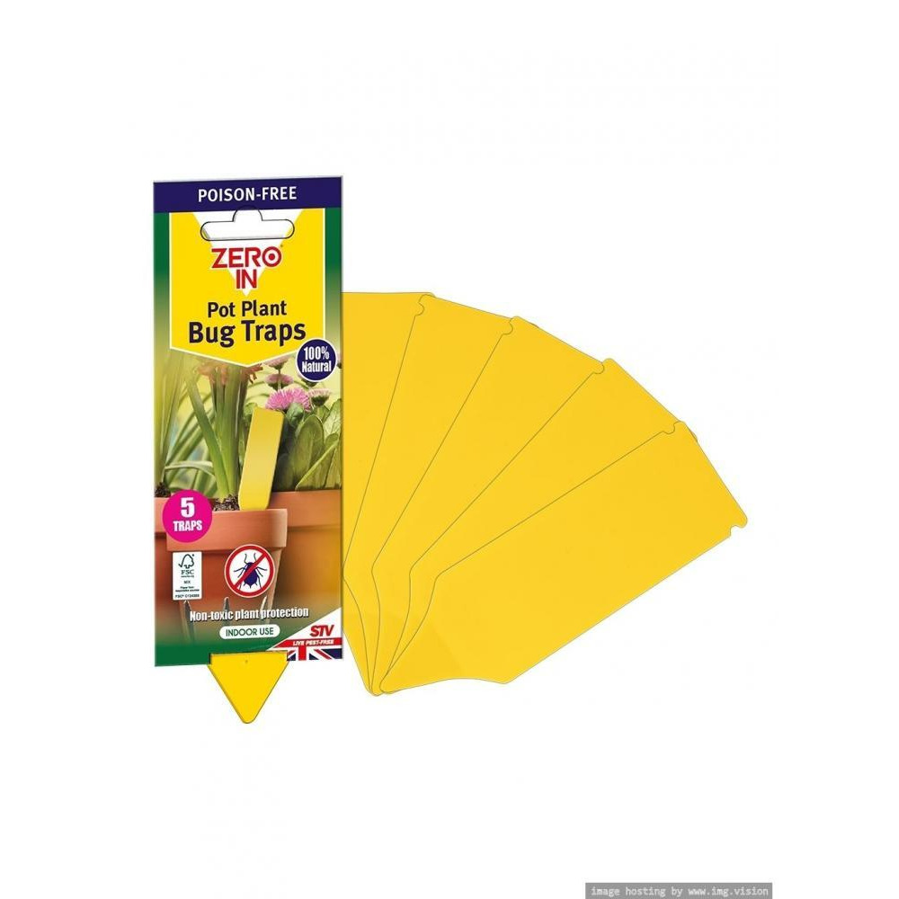 مصائد حشرات نباتية خالية من الأصيص - 5 عبوات - 1