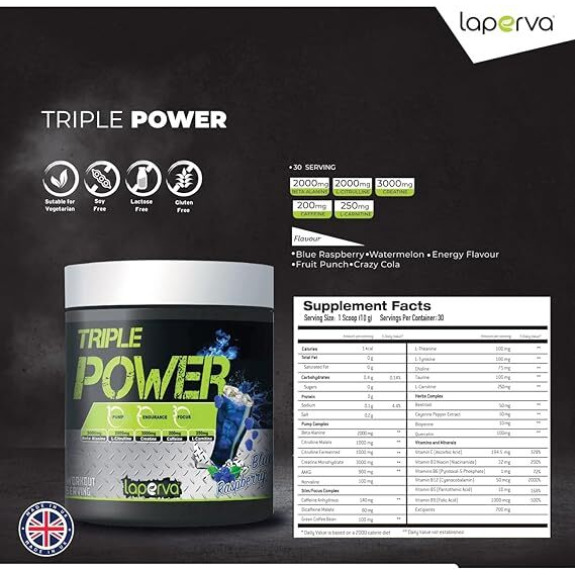 l carnitina powerexplosive Buy Laperva Triple Power Explosive Energy And Fat Burning Formula Beta  Alalnine, Creatine, Sertoline, L-norvalline, Caffeine 300g 30 Servings  Crazy C in Dubai, UAE