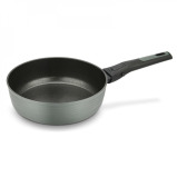 Fissman Brilliant Induction Bottom Deep Frying Pan With Detachable Handle Glass Lid Green 24x7.2cm - 1 miniature