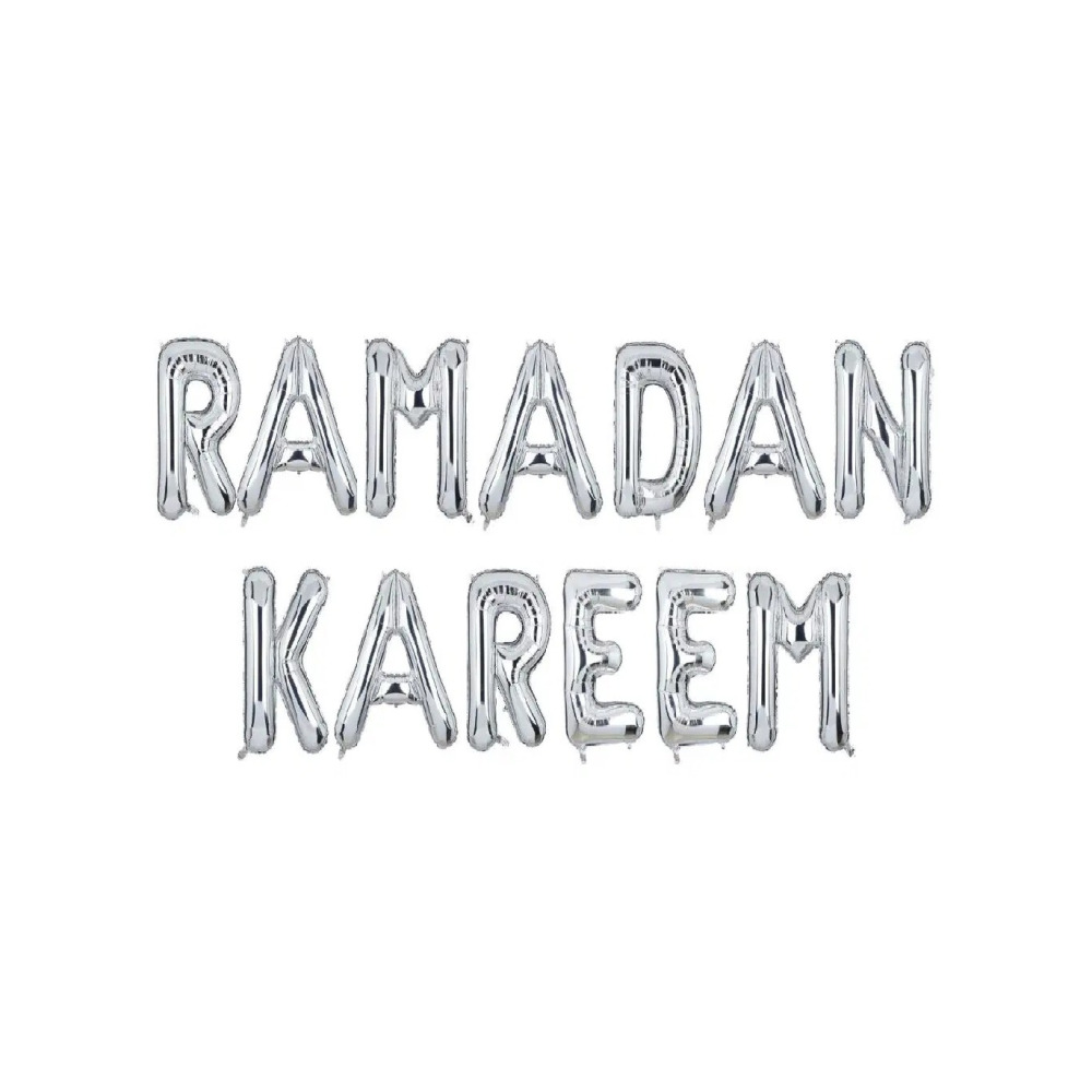 Ramadan Kareem Foil Balloons Silver, for Occassions like Ramadan - 1